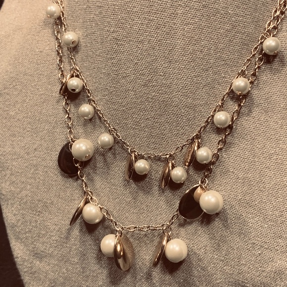 J.Crew Double Strand Necklace w/Teardrops & Pearls - Picture 4 of 8